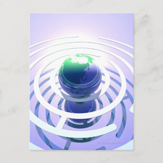 Cartão Postal Comunicação global, computador conceitual (Frente)