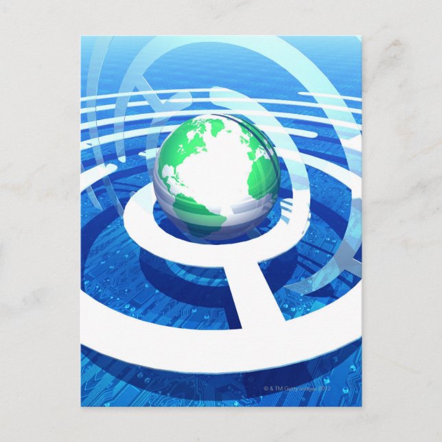 Cartão Postal Comunicação global, computador conceptual 2 (Frente)