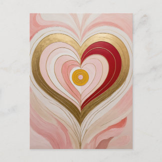 Cartão Postal Concentric Heart Blossom