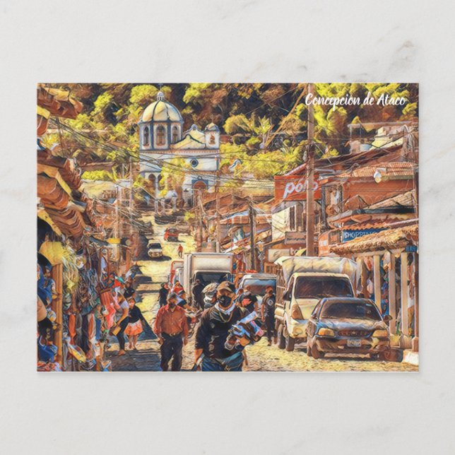 Cartão Postal Concepción de Ataco, El Salvador, Art (Frente)