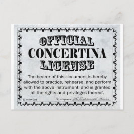 Cartão Postal Concertina License