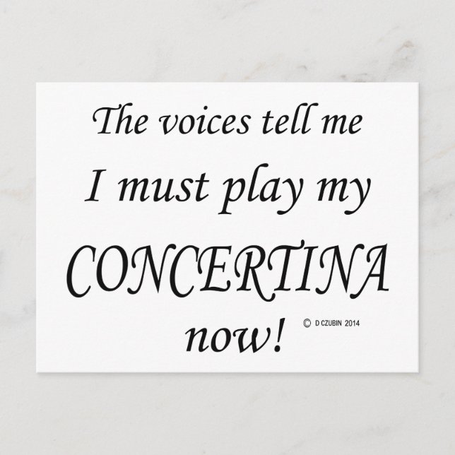 Cartão Postal Concertina Voices diz que deve jogar (Frente)