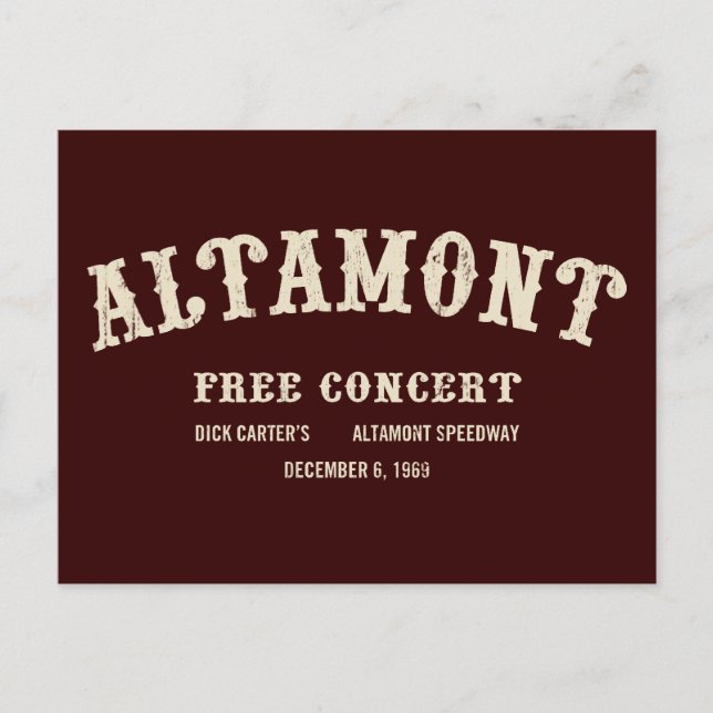 Cartão Postal concerto de altamont free (Frente)