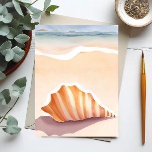 Cartão Postal Conch Shell   Ocean Seashell Coastal Beach