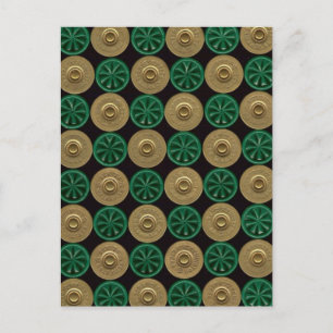 Cartão Postal conchas de espingardas verdes