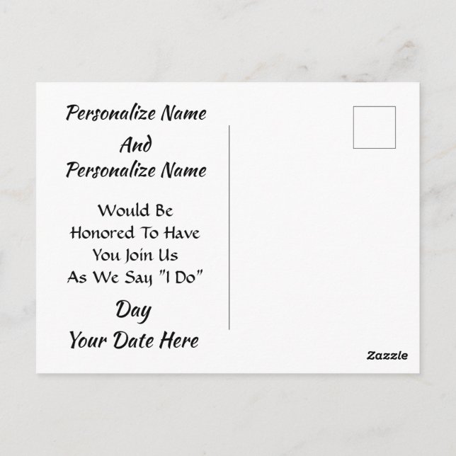 Cartão Postal Conchas Na Costa Do Mar Salvar A Data (Verso)