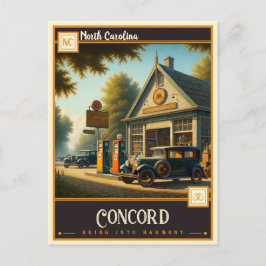 Cartão Postal Concord, Carolina do Norte | Vintage