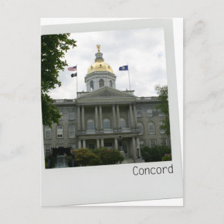 Cartão Postal Concord, New Hampshire Capitol Building gold dome