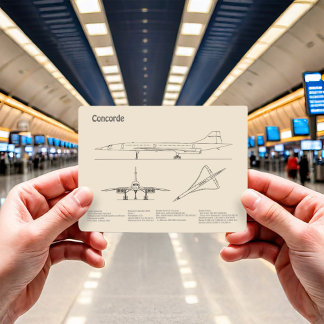Cartão Postal Concorde - Planos de desenho do avião SD