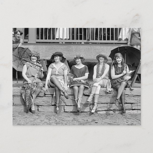 Cartão Postal Concurso de Costume de Praia, 1921 (Frente)