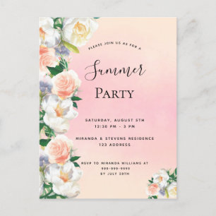 Cartão Postal Concurso de pêssego de coral floral