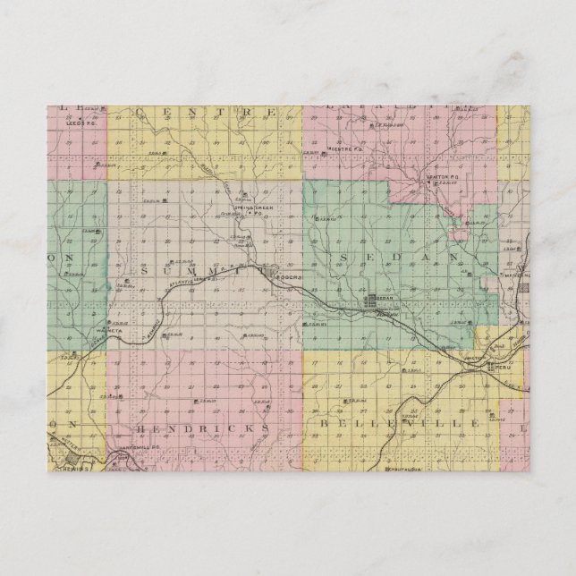 Cartão Postal Condado de Chautauqua, Kansas (Frente)