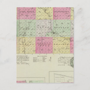 Cartão Postal Condado de Jewell, Mankatoand Burr Oak, Kansas