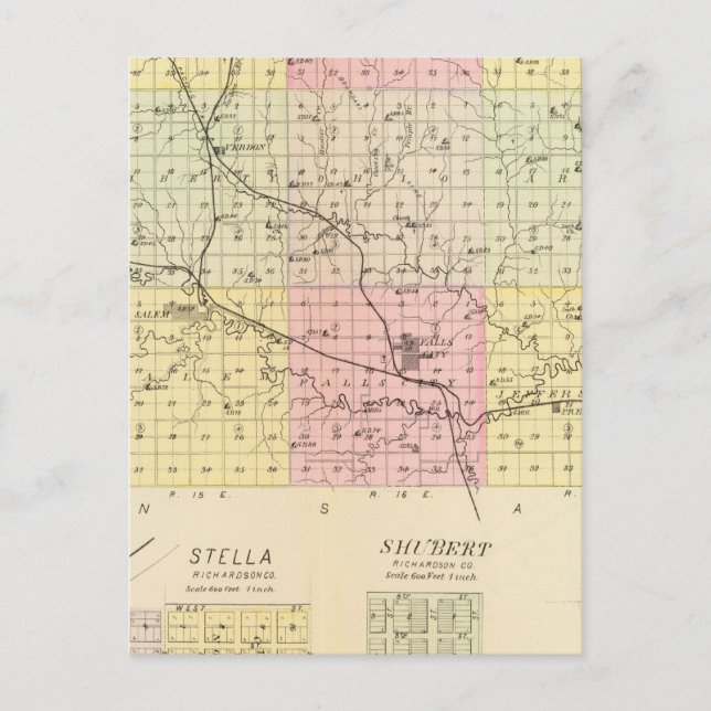Cartão Postal Condado de Richardson, Nebraska (Frente)