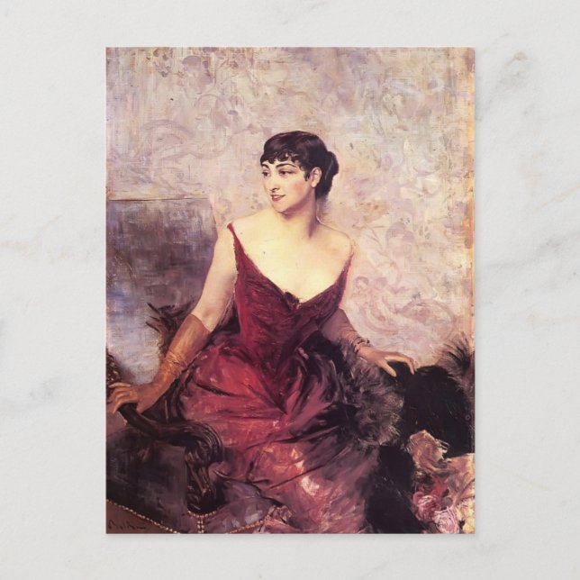Cartão Postal Condessa de Rasty Seada por Giovanni Boldini (Frente)
