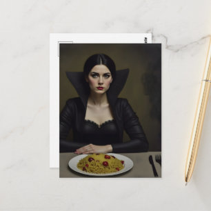 Cartão Postal Condessa Vampira Com Espaguete