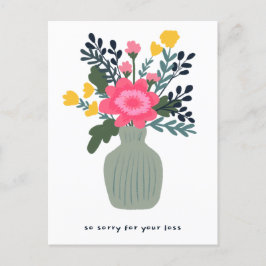 Cartão Postal Condolências pela perda de flores personalizada