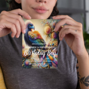 Cartão Postal Condor Empoleirado em Galho de Árvore com Plumagem