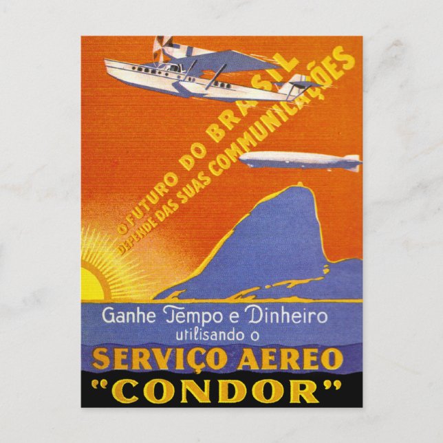 Cartão Postal Condor ~ Serviço Aéreo Brasileiro (Frente)