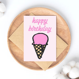 Cartão Postal Cone de Sorvete - Feliz Aniversário