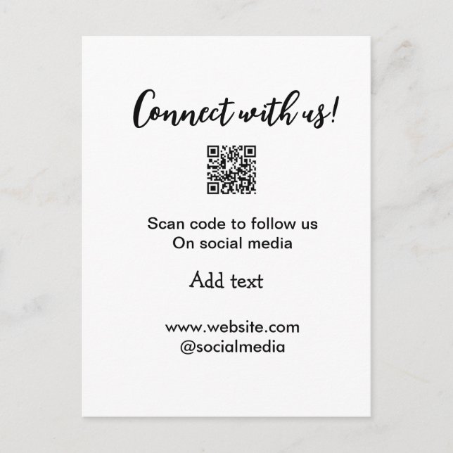 Cartão Postal Conectar-se a nós digitalizar código QR adicionar  (Frente)
