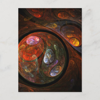 Cartão Postal Conexão Fluida Arte Abstrata Cósmica Moderna
