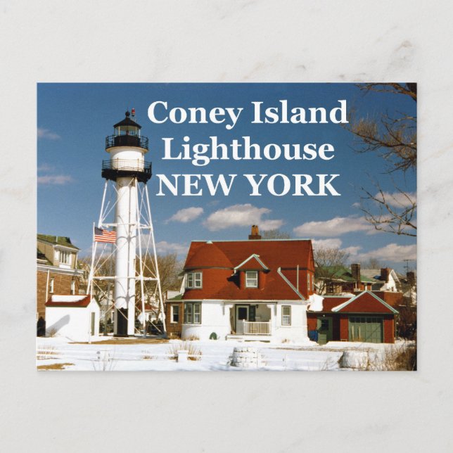Cartão Postal Coney Island Lighthouse, Cartão-postal de Nova Ior (Frente)