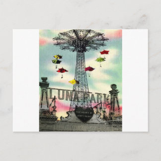 Cartão Postal Coney Island Luna Park Amusement Park Brooklyn ny