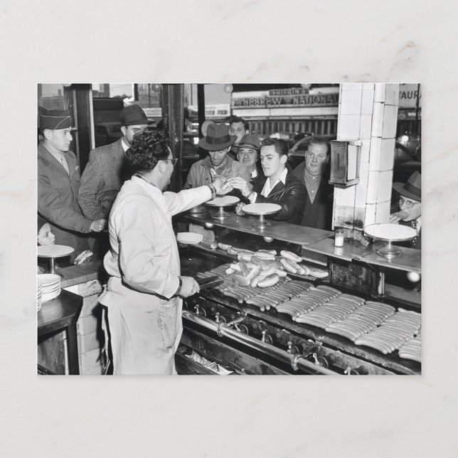 Cartão Postal Coney Island Nathan's Hotdog Stand (Frente)