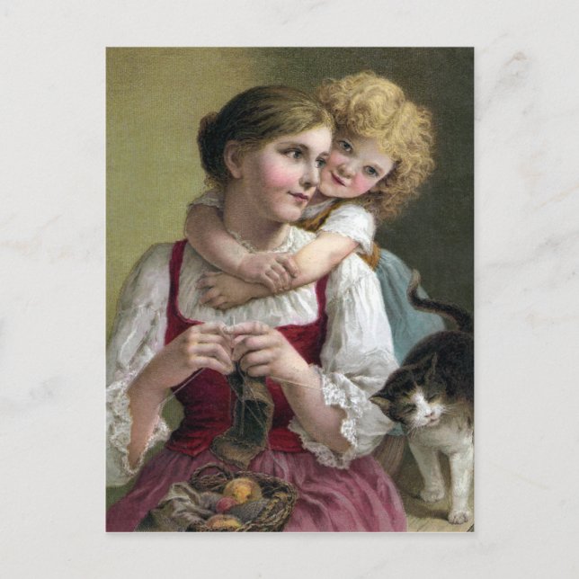 Cartão Postal Confecção de malhas com distracções doces (Frente)