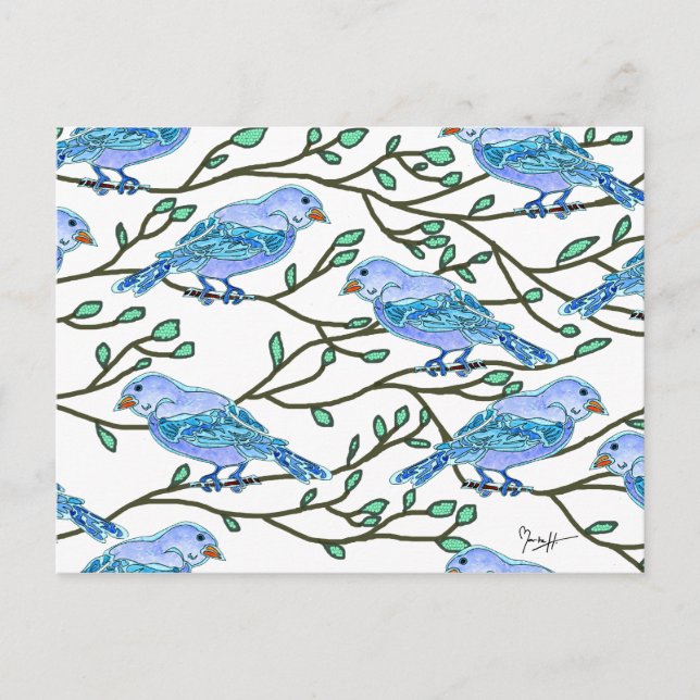 Cartão Postal Conferência azul do pássaro (Frente)