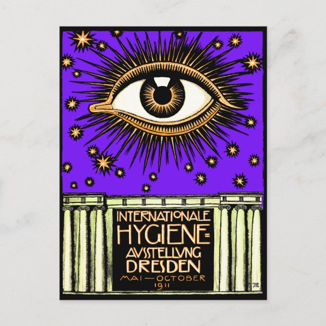 Cartão Postal Conferência Internacional de Higiene de Dresden, 1 (Frente)