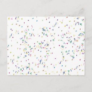 Cartão Postal Confetes em Fundo Branco