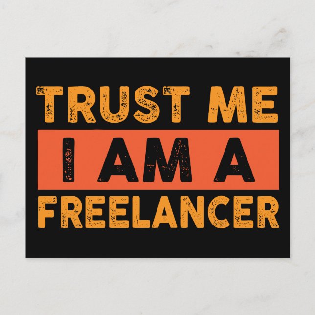 Cartão Postal Confie em mim, sou freelancer (Frente)