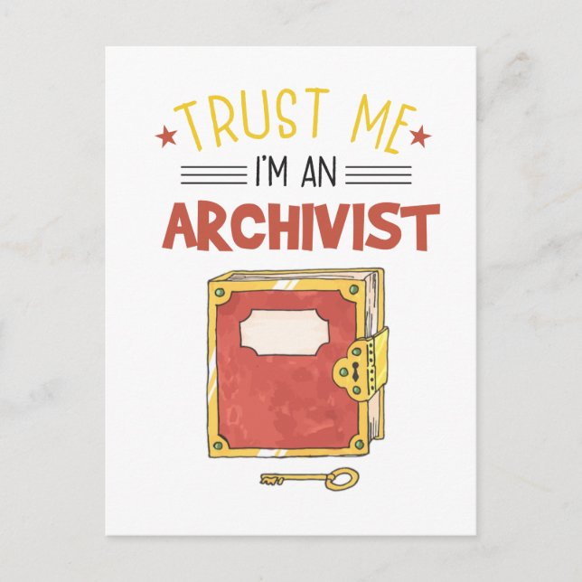 Cartão Postal Confie em mim, sou um Arquivista (Frente)