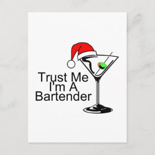 Cartão Postal Confie Em Mim Um Barman Martini