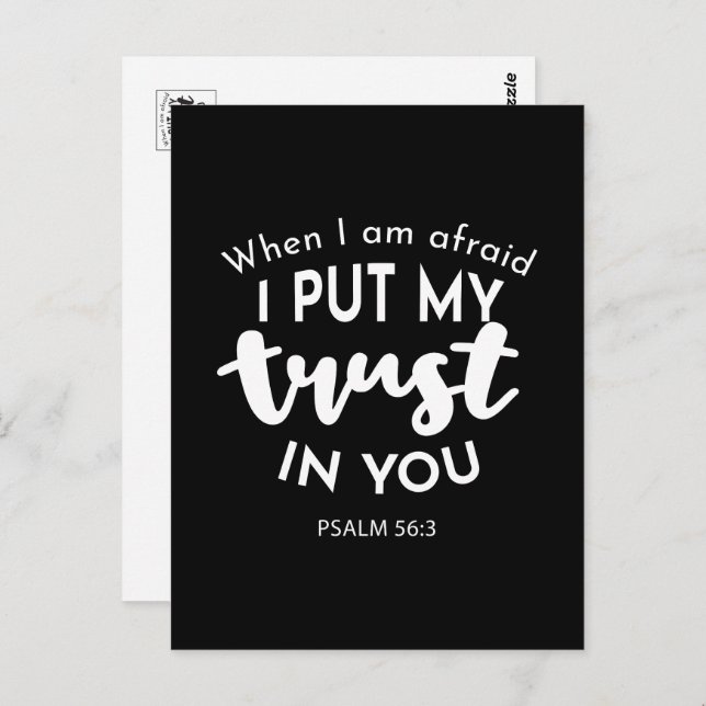 Cartão Postal Confie na escuridão quando tenho medo, ponho minha (Frente/Verso)
