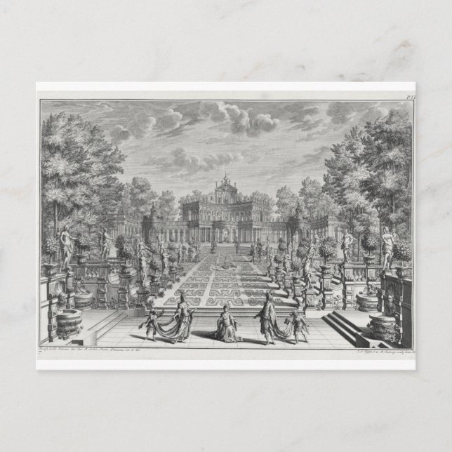 Cartão Postal Configuração de uma ópera em um jardim, de 'Archit (Frente)