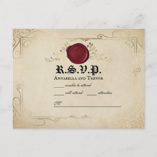 Cartão Postal Confirmação de Casamento Conto de Fadas Selo de Ce