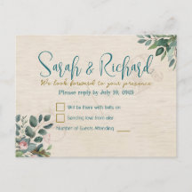 Confirmação de Presença Casamento Blush & Sage com
