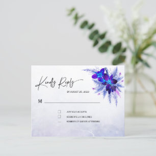 Cartão Postal Confirmação de Presença para Casamento Blue Orchid