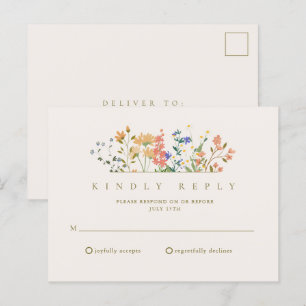 Cartão Postal Confirmação de Presença para Casamento Boho Flor S