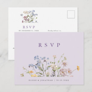 Cartão Postal Confirmação de Presença para Casamento com Campo d