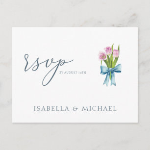 Cartão Postal Confirmação de Presença para Casamento com Floral