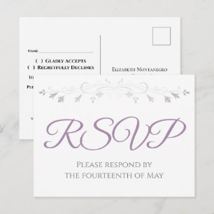 Cartão Postal Confirmação de Presença para Casamento com Simples