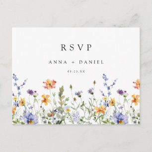 Cartão Postal Confirmação de Presença para Casamento Floral de V