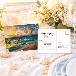 Cartão Postal Confirmação de Presença para Casamento Tropical na