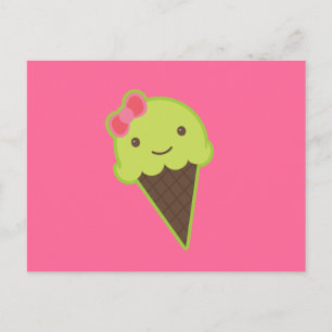 Cartão Postal Congelado Kawaii em um Cone