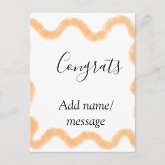 Cartão Postal Congrats orange spiral Spanish border boho retro n