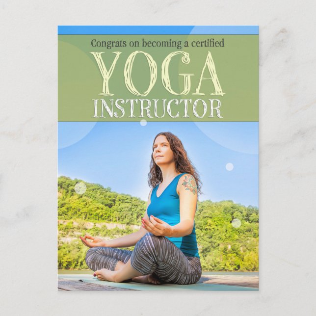 Cartão Postal Congratson Tornando-se um Instrutor de Yoga Certif (Frente)